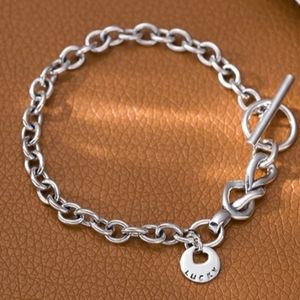 NEW 925 SILVER PLATED LUCKY TOGGLE BRACELET